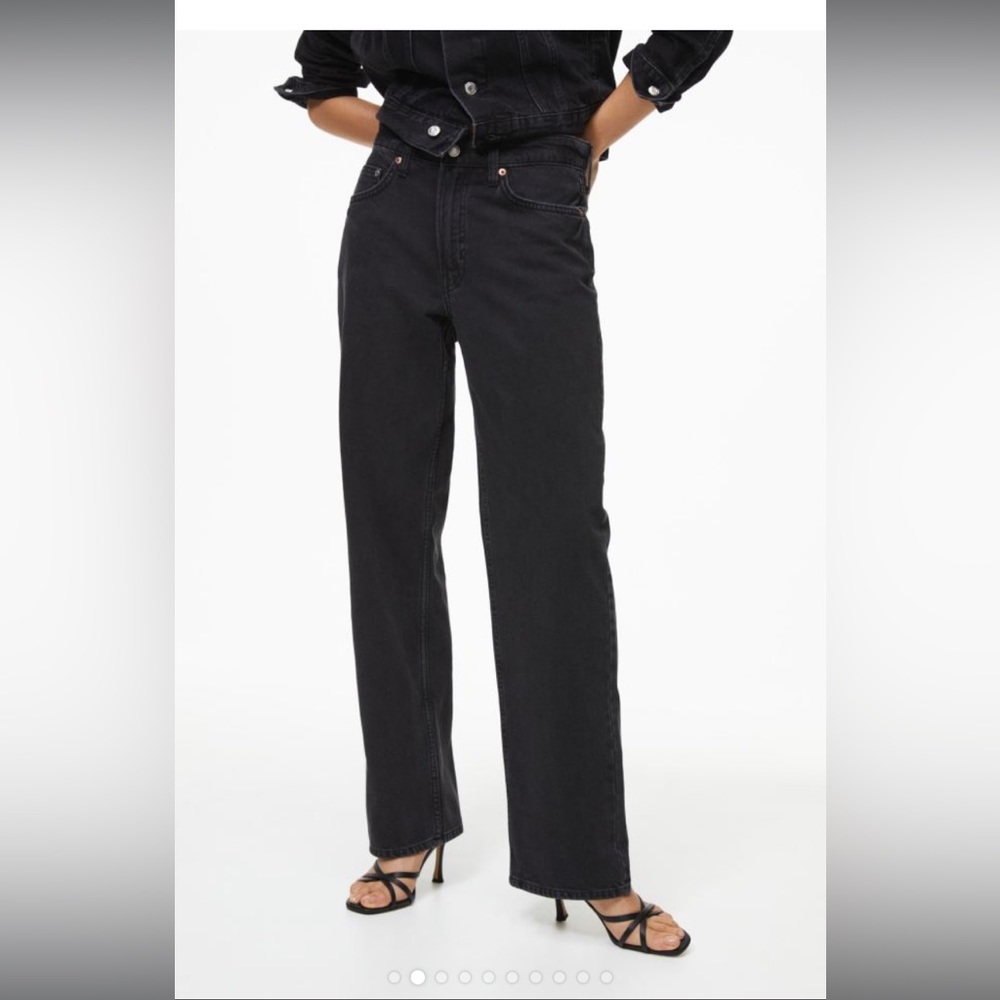 H&M &Denim black baggy low waist jeans